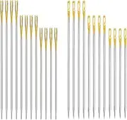 Sewing Needles, 24 PCS Self Threading Needles for Sewing, Embroidery (6 Size)