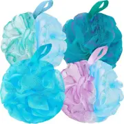 Bath Loofah Shower Sponge Body Back Scrubber Soft Mesh Shower Puffs Exfoliating