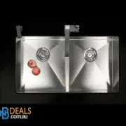 Round EDGE 760mm*450mm Stainless steel Double Bowl Basin Undermount Kitchen Sink