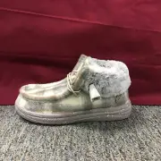 New LAMO Cassidy Kids CK2152 Hi-Top Lined Gray Plaid Moccasins Size 1