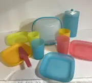 Tupperware Mini Tea Party Play Set Cake Taker Plates Pitcher Tumblers 13 Pcs NEW