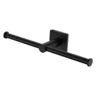Fienza Double Toilet Roll Holder Square Plate Matte Black Sansa 83209MB