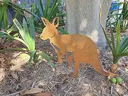 Kangaroo Garden Stake - Australian Made Rusted Metal Garden Art