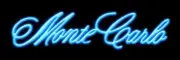 Chevrolet Monte Carlo NEW Sign: 8x24" USA Steel - Script Logo in Bright Blue