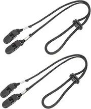 2pcs Windproof Rope Buckle Mask Extender Hat Clip for Bag Travel Visor Link Hooks Chapeau Hat Windproof Clip Chain Protective Straps Hat Chin Cord Adjustable Hat Rack Nylon Black
