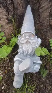 Latex Gnome mold with plastic backup plaster concrete mould 10"L x 5"H x 3"W