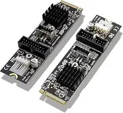 EZDIY-FAB NVME NGFF M-Key Adapter Card to Type-E USB 3.1 Front Panel Socket & USB 20-Pin Adapter, High Speed 5 Gbps M.2 Adapter Card- 1 Pack