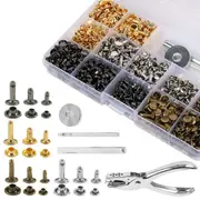 480PCS Metal Snap Fasteners Kit Press Studs Buttons Tool Women Men Craft Leather