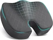 Seat Cushion - Memory Foam Cushion for Office Chair, Car Seat, Airplane, Bleacher - Sciatica & Hip & Coccyx Pain Relief Desk Chair Cushion for Long Sitting Office Workers, Car Drivers