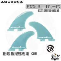 在飛比找蝦皮商城優惠-AQUBONA 衝浪板尾鰭 尾舵 藍色 3片 塑膠 高纖維 