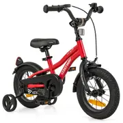 Costway 30 cm Bike Boys & Girls Training Bicycle w/Adjustable Seat & Removable Training Wheels Red
