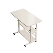 Foret Mobile Computer Bedside Study Desk Storage Stand Adjustable Portable 3 Shelf White