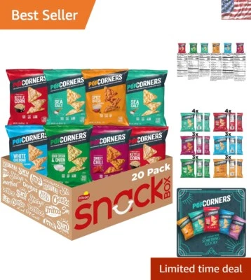 Taste the Variety: 20 Pack of Gourmet Popped Corn Snacks, Non-GMO & Gluten-Free