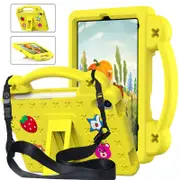 Catzon Strawberry iPad Mini 6 Case 8.3 Inch Shockproof Cover with Handle Band Shoulder Strap-Yellow