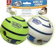 Ball 2 Pack- Interactive Dog Toy, Fun Giggle Sounds When Rolled or Shaken, Pets Know Best- 1 Original & 1 Glow in The Dark Ball