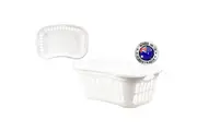 2x Hip Hugger Plastic Laundry Basket Clothes Washing Cleaning Holder Bin 60x39CM