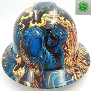 Hard Hat FULL BRIM custom hydro dipped , OSHA approved ICE SKULL BATTLE ROYAL