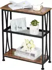 Narrow End Table,20" Long Side Table with 3 Tier Storage Shelves, Small Hallway