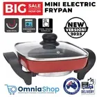 Maxim Kitchenpro Electric 800W Non Stick Mini Frying Pan/Frypan w/ Glass Lid Red