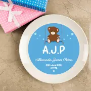 Baby Boy Birth Announcement Plate