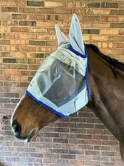 Ruggles Fly Mask for Horse and Pony | Available With Or Without Nose Guard | Fine Mesh | Excellent Protection from Flies Insects Bugs (Extra Full Without Nose)