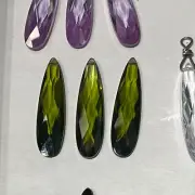 Green CZ Briolette Beads 9 x 36mm