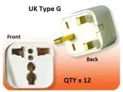 12Pk US USA To UK Ireland UAE British 3 Pin Square Plug Adapter Type G Converter