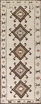 Wool Plush Ivory Anatolian 11 ft. Runner Rug Hand-knotted 4x11 Turkish Rug