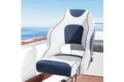 Seamanship Captain Bucket Boat Seats Flip Up Bolster Swivel 15cm Padding Blue