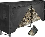 Log Baskets Carrier Combo – Black Steel Tubular Log Holder for Fire Pits and Fireplaces – Easy to Assemble (8ft) Firewood Basket