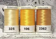 3 NEW Yellow GUTERMANN 100% polyester embroidery thread 547 yards Spools