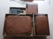 Frye & Co. Vegan Leather- Game Case,Tech/Game Storage Bag,6 Pc.Coaster Set