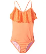 Seafolly L130535 Tropical Tank Top Girls Swimwear Rockmelon Orange Size 14 AUS