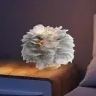 Feathers Table Lamp NightStand Lamp Push Button Switch Warm White Elegant