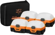 SAN HIMA 4PCS LED Camping Light Lantern Rechargeable Portable 150LM Amber White