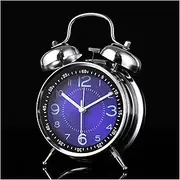 Alarm Clock 4 inches Twin Bell Alarm Clock, Loud Alarm Clock with Backlight for Bedroom, Battery Operated Clock for Bedroom(Blue)