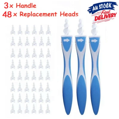 AU 3x Ear Wax Removal Remover Tool Ear Cleaner Q-Grips Pick Swab Handle 48 Tips