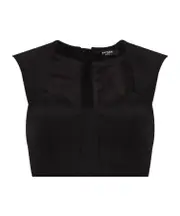 Balmain Zipped Cropped Top FR36,FR40 Black