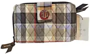 Vera Bradley RFID Turnlock Wallet in Cotton Perfectly Plaid