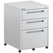 Steelco 3 Drawer Mobile Filing Pedestal White Satin