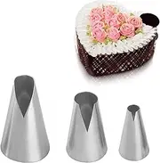 Russian Piping Tips Set, 3 Pcs Cake Decorating Tips V-shaped Wave Nozzles Piping Kit Large Piping Tips Cupcake Tips for Pastry Cupcakes Cakes Cookies Decorating Stainless Steel Kitchen Gadgets