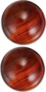 2pcs Smooth Wooden Hand Exercise Balls Acupressure Massage Ball for Hand Therapy Desktop Decoration Finger Flexibility Training
