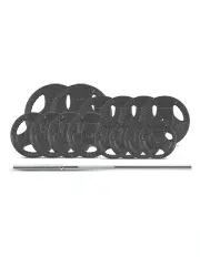 [Cortex] 65kg Tri Grip Standard Barbell Weight Set 25mm in Black