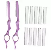 12 Pieces Hair Styling Thinning Razor Set, 2 Pieces Hair Styling Razor Pink