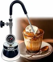 Steam Boiling Water Frothing Machine, Outdoor Commercial Milk Frother with 3-Hole Nozzle, Air Pressure Gauge, Stainless Steel Kettle, Open Flame & Induction Hob Heating