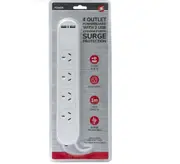 Power Board 4 Socket 1M Lead Lenght Surge Protected With 2 USB Ports - 4 Outlet Powerboard