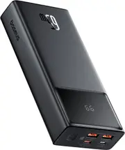 Baseus Star-Lord Digital Display Fast Charging Power Bank 30000mAh 65W - High Capacity Portable Charger for iPhone 15/15 Plus/15 Pro/15 Pro Max, Samsung Galaxy, iPad (Black) (White, 30000mAh)