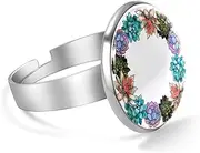 [FVQL] Adjustable Ring for Girls, floral plant pattern