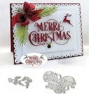 Merry Christmas Reindeer Metal Cutting Die Cuts, Merry Christmas Reindeer Stencils DIY Crafts Cards Cutting Dies Cuts for DIY Embossing Card Making Photo Decorative Paper Dies Scrapbooking