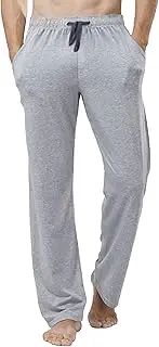 [Generic] Men's Loose Fit Cotton Drawstring Yoga Pants Straight Leg Solid Casual Trousers Casual Baggy Outdoor Sweatpants, Grey, Small